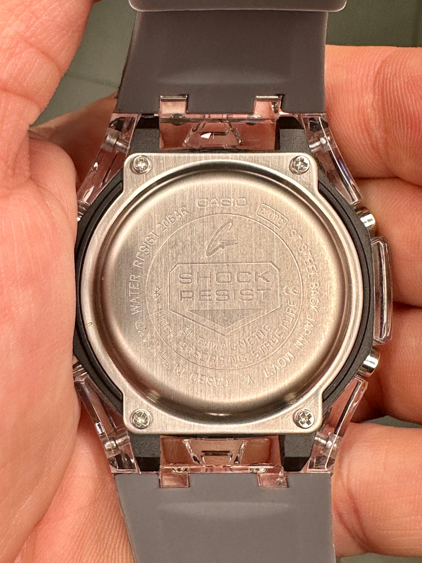 Reloj G Shok Dial Gris, Caja Transp, Pulso Gris