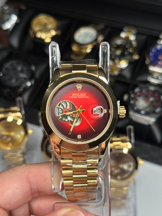 Rlx Oyster Perpetual Dorado Rojo