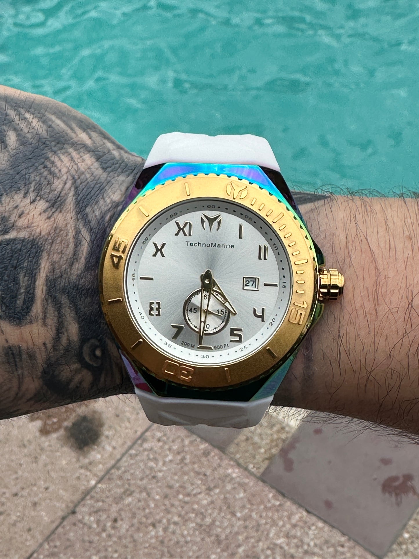 Technomarine Deportivo Dorado Tornasol Blanco